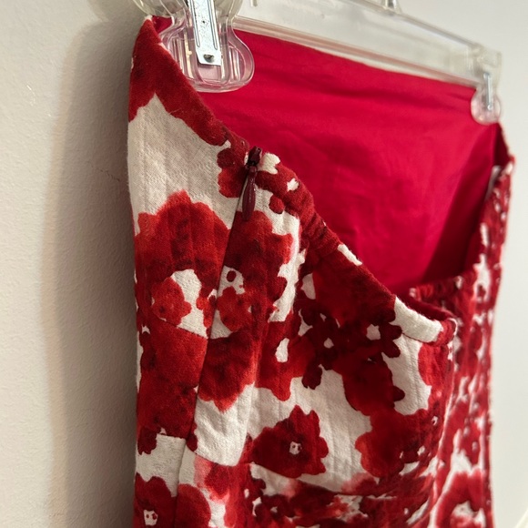 Tocca Red White Floral Strapless Formal Valentine’s Day Cocktail Classic Dress 4 - Picture 8 of 10